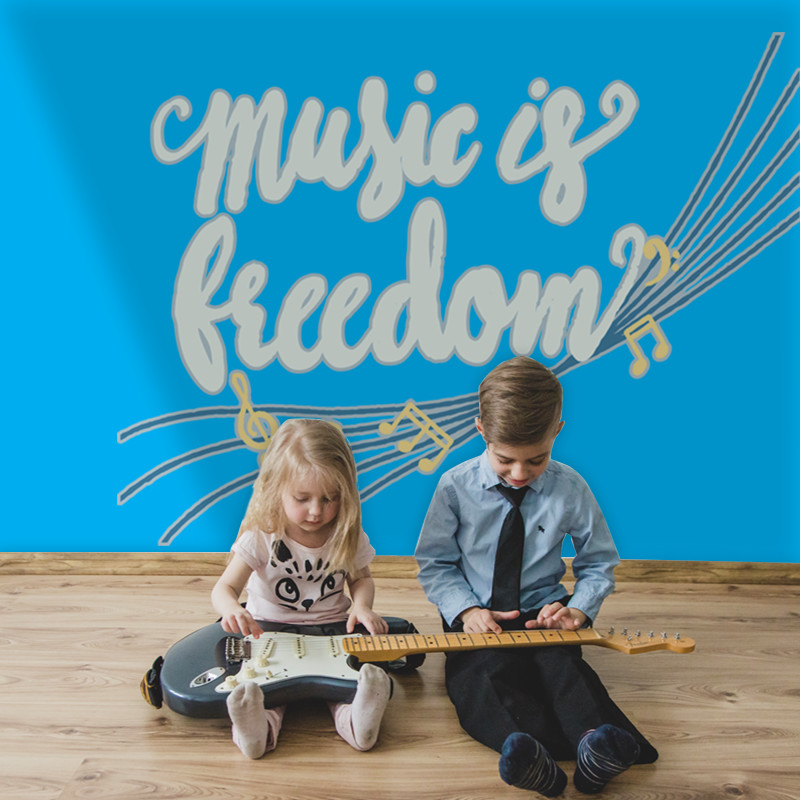 Αυτοκόλλητο Τοίχου - Music is Freedom