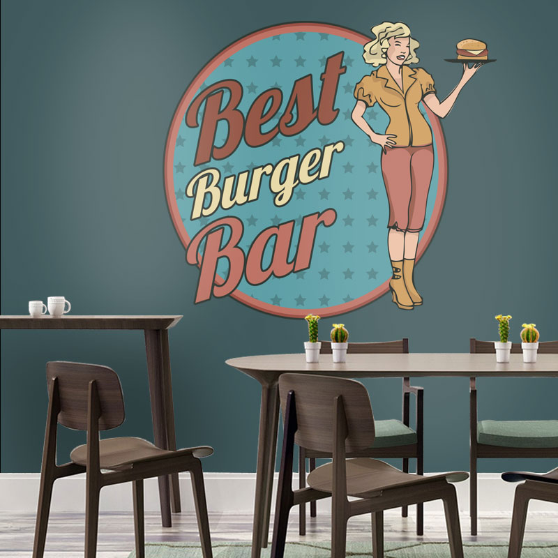 Αυτοκόλλητο Τοίχου - Best Burger Bar