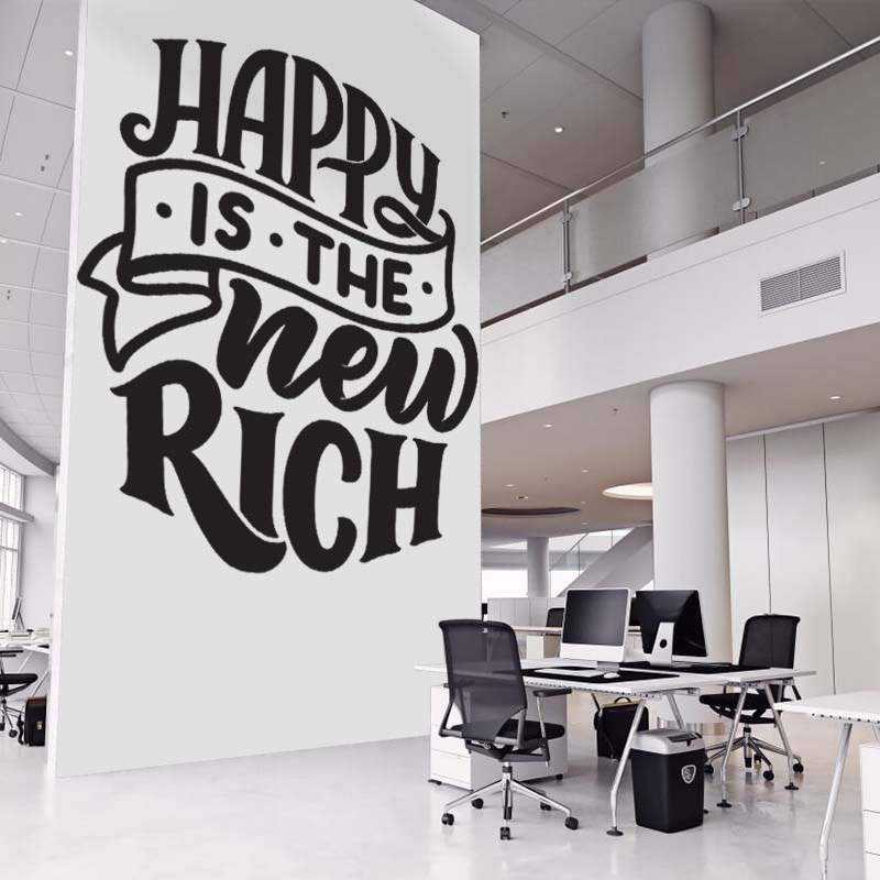 Αυτοκόλλητο τοίχου - Happy is the new rich