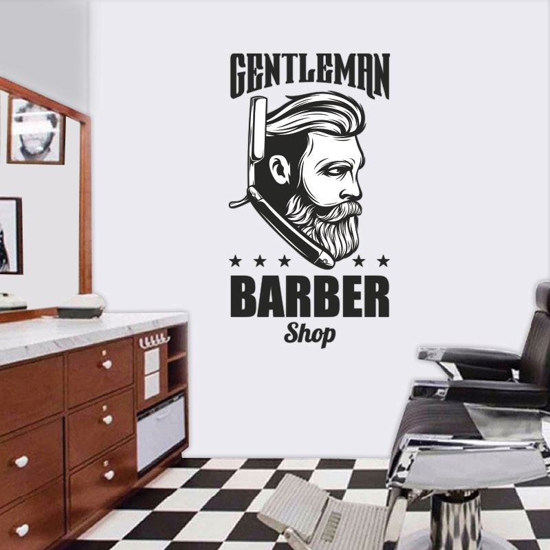 Αυτοκόλλητο Τοίχου - Gentleman Barber Shop