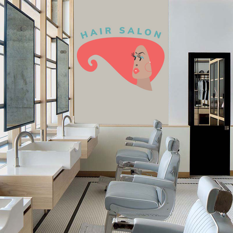 Αυτοκόλλητο Τοίχου - Hair Salon
