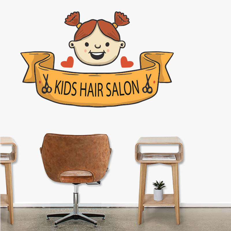 Αυτοκόλλητο Τοίχου - Kids Hair Salon