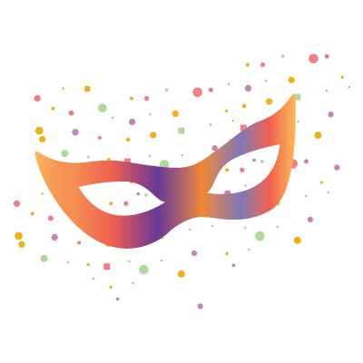Πολύχρωμη μάσκα με confetti