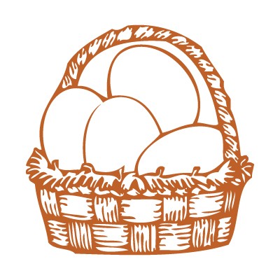 Basket with eggs