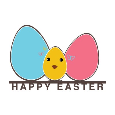 Happy Easter colorful eggs