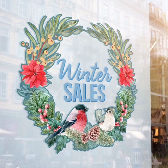 Winter Sales Στεφάνι με Λουλούδια