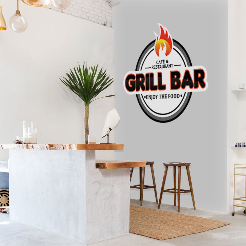 Αυτοκόλλητο Τοίχου - Grill Bar