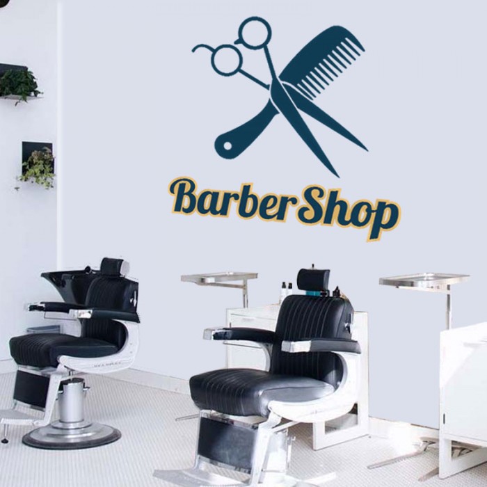 Αυτοκόλλητο Τοίχου - Barber Design