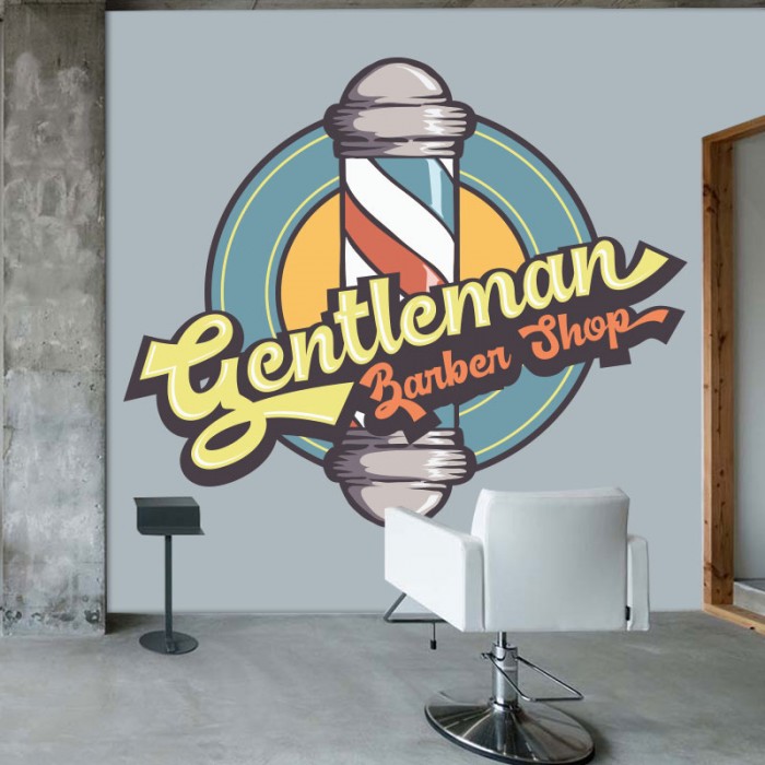 Αυτοκόλλητο Τοίχου - Gentleman Barber Shop!