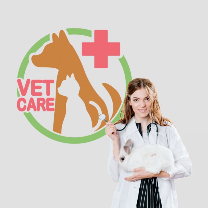 Αυτοκόλλητο Τοίχου - Vet Care, Dog & Cat