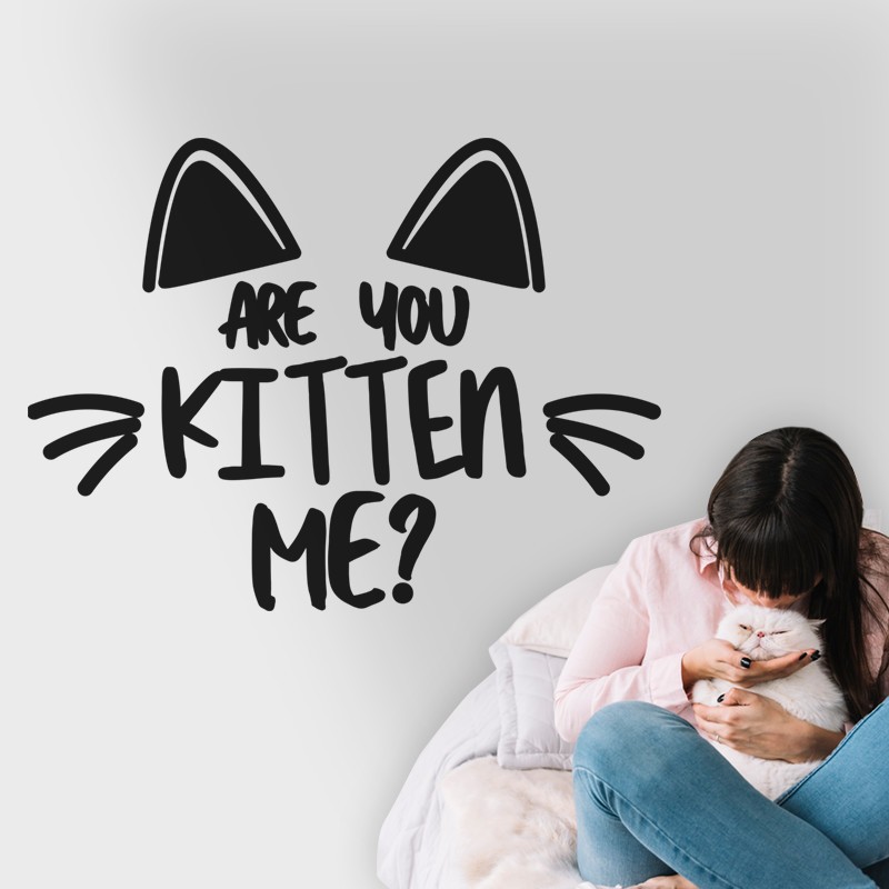 Αυτοκόλλητο Τοίχου - Are You Kitten Me?