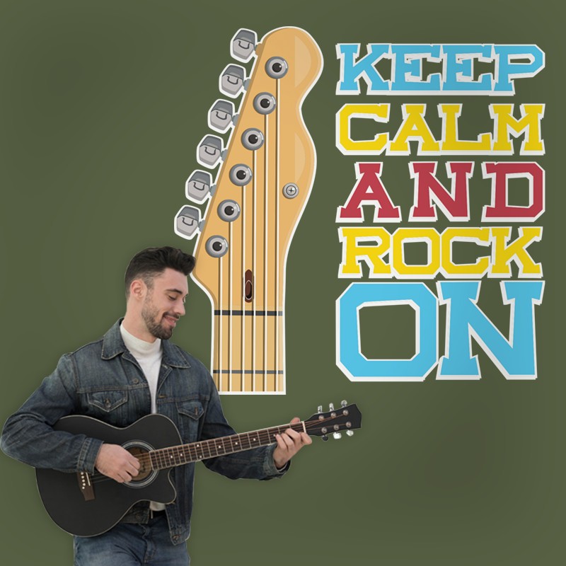 Αυτοκόλλητο Τοίχου - Keep Calm and Rock On