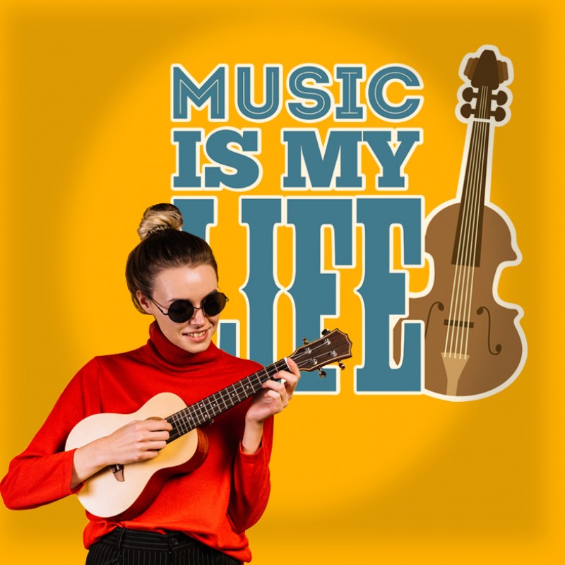 Αυτοκόλλητο Τοίχου - Music Is My Life