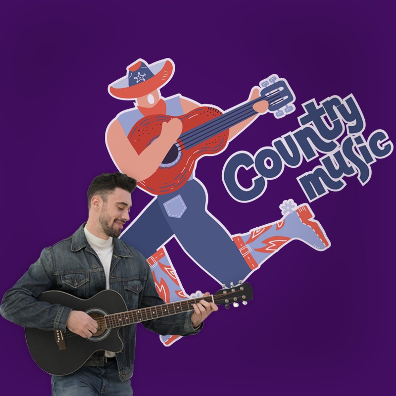 Αυτοκόλλητο Τοίχου - Country Music
