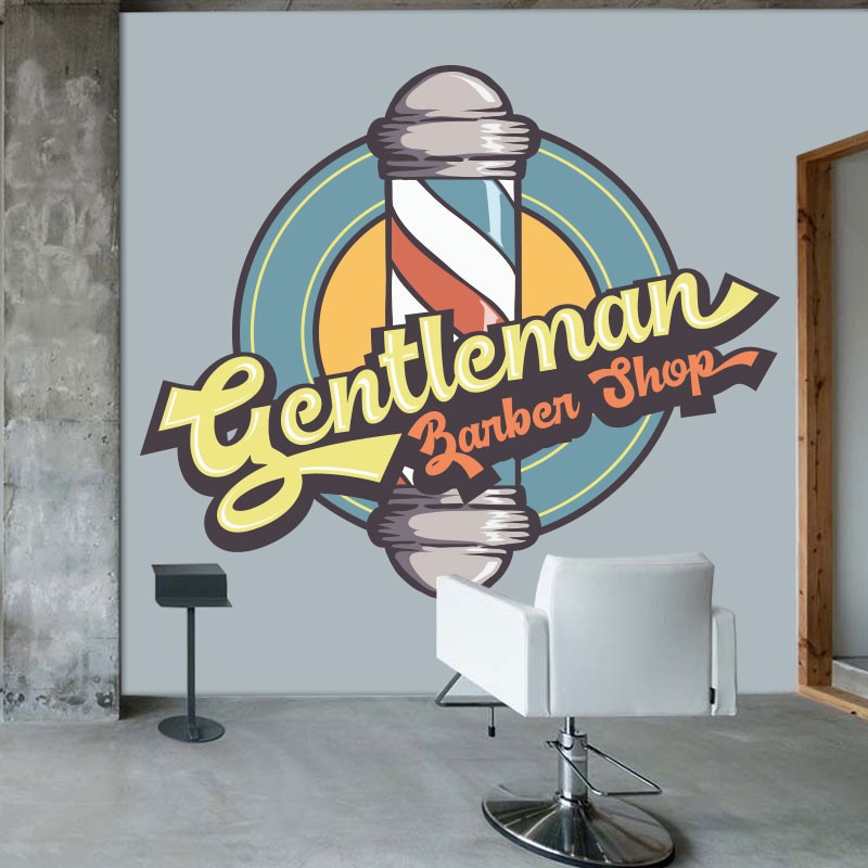 Αυτοκόλλητο Τοίχου - Gentleman Barber Shop!
