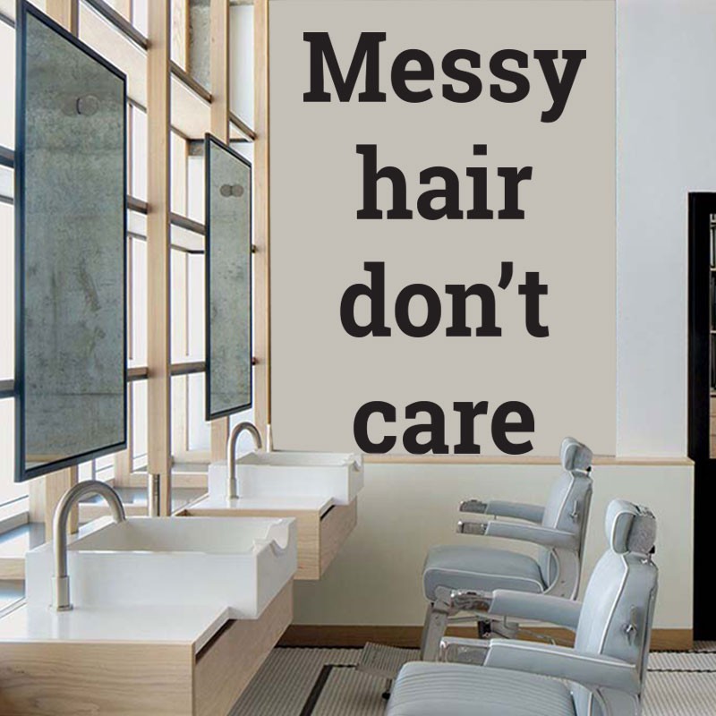 Αυτοκόλλητο Τοίχου - Messy Hair Don't Care